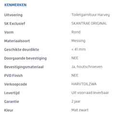 Skantrae Mat Zwart Toiletgarnituur Harvey