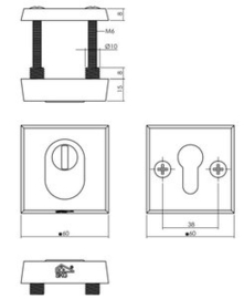 Intersteel Veiligheidsrozet SKG3 vierkant met kerntrekbeveiliging aluminiumIntersteel Veiligheidsrozet SKG3 vierkant met kerntrekbeveiliging aluminium