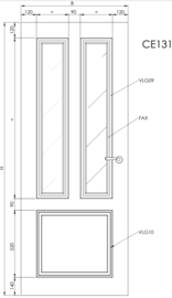 Svedex binnendeur Cameo CE131 Gezandstraald glas met blanke rand