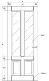Svedex binnendeur Character CA04 blank-facet glas (rilgeslepen)