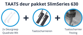 TAATS deur pakket Slimserie ULTRA hang en sluit 630 - Deurgreep Quadrate Wit