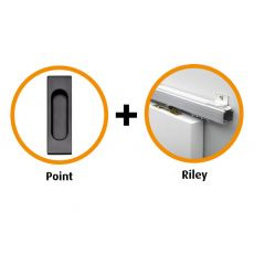 Schuifdeur pakket CanDo Riley schuifsysteem + deurkom Point Zwart - CANHP503