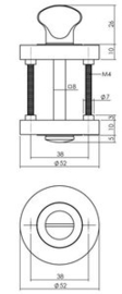 Intersteel Rozet met toilet-/badkamersluiting Ø52x10mm antracietgrijs