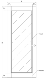 Svedex binnendeur Character CA16 blank facet glas (rilgeslepen)