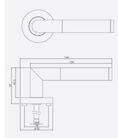 Intersteel Deurkruk Bastian op rozet ø53x8mm zwart