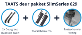 TAATS deur pakket Slimserie ULTRA hang en sluit 629 - Deurgreep Quadrate Zwart