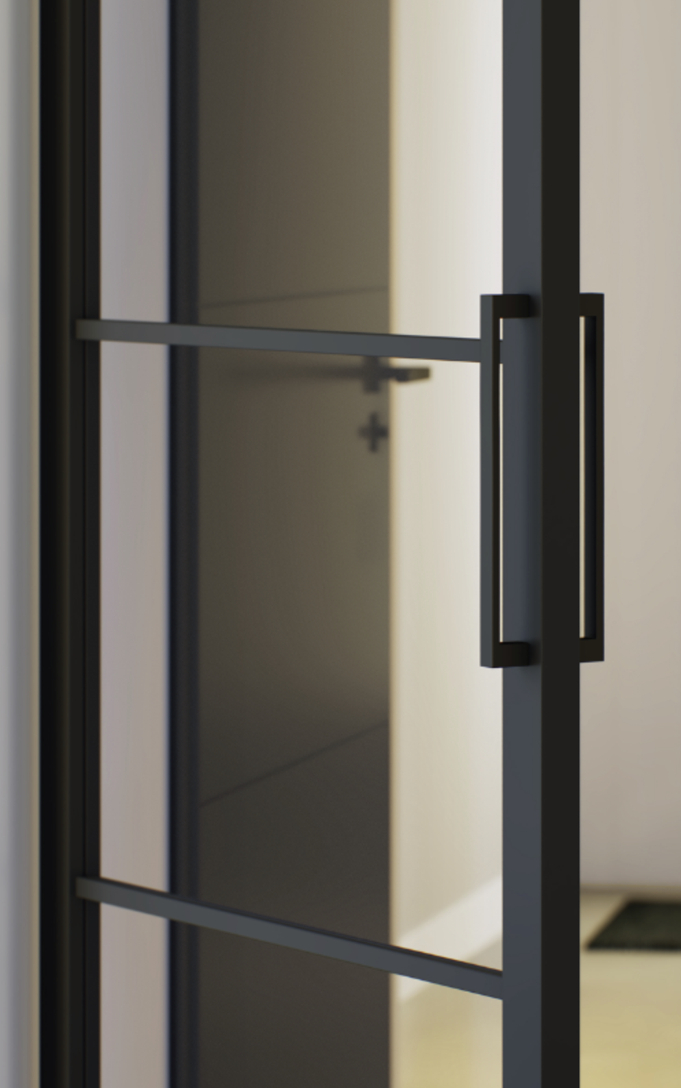 Skantrae Zwart deurgreep Quadrate 28x300