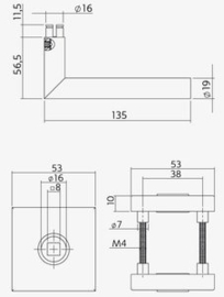 Intersteel Achterdeurbeslag Deurkruk Jura op massieve rozet 53x53x10 mm rvs zwart