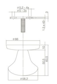 Intersteel Voordeurknop paddenstoel rvs geborsteld