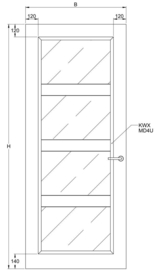 Svedex binnendeur Connect CN08 gezandstraald glas met blanke rand