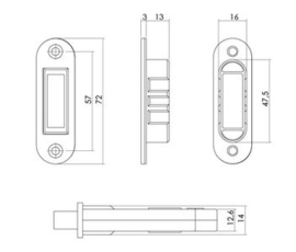 Intersteel Woningbouw magneet klavier dag- en nachtslot 55mm voorplaat afgerond rvs