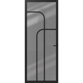 CanDo Elegant Flow Binnendeur Zwart Gegrond ELG2-1E05 | Rook Glas