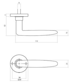 Intersteel Deurkruk Sophie met rozet ø49x7mm verdekt mat zwart