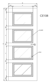 Svedex binnendeur Cameo CE108 blank facet glas