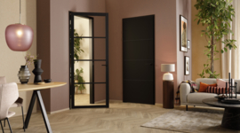 Svedex zwarte binnendeur Rookglas NDB900 Nova Opdek Rechts 83x231,5 cm