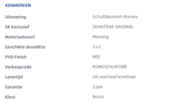 Skantrae schuifdeurkom Romeo Brons