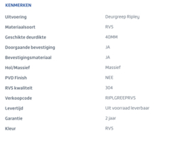 Skantrae Ripley deurgreep RVS