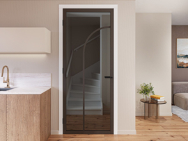 CanDo Elegant Flow Binnendeur Zwart Gegrond ELG2-1E01 | Rook Glas