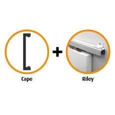 Schuifdeur pakket CanDo Riley schuifsysteem + deurgreep Cape zwart - CANHP609