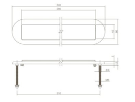 Intersteel Brievenbus ovaal met klep/regenrand zwart