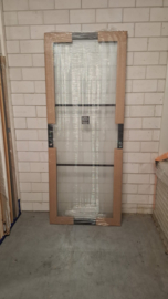 R67 93 x 231,5 cm Skantrae SlimSeries Zwarte Binnendeur SSL 4003 Blank glas