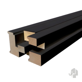 Montagekozijn Grenen Binnendeur Stomp | Zwart Gegrond | Wanddikte 70mm