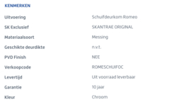 Skantrae schuifdeurkom Romeo chroom