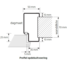 Stalen opdek kozijn Skantrae RAL 9010 muurdikte 100 mm