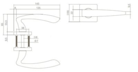 Intersteel Deurkruk Zeus op vierkant rozet mat zwart