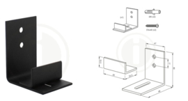 Schuifdeur Cubo Zwart incl. Transparant Glas 215x98x2,8 cm + Zwart Ophangsysteem Basic