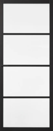 WG3 Skantrae SlimSeries Zwarte Binnendeur SSL 4004 Blank glas stomp 88x211,5 cm + akron + loopslot