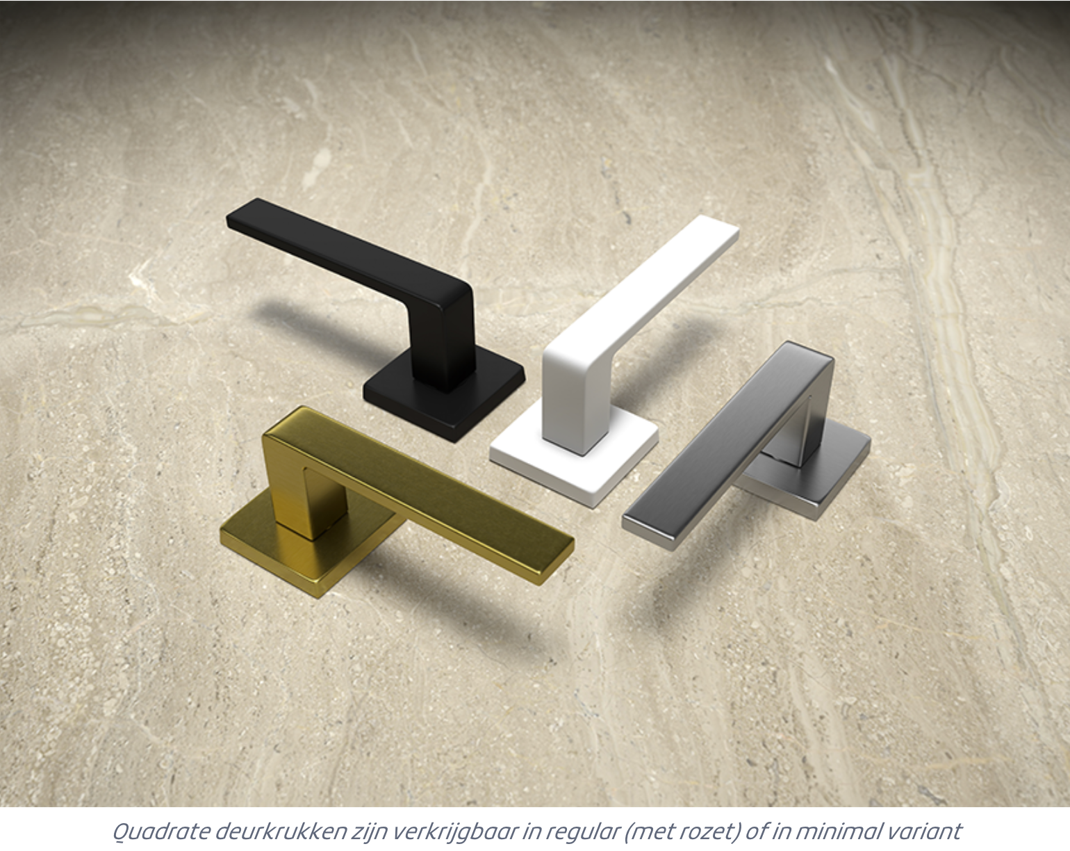 Draaideur pakket hang en sluitwerk - Deurkruk Quadrate 28 Regular Wit