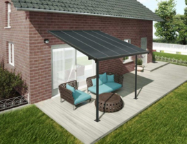 Capri Terrasoverkapping Grijs Bronze Beglazing 314x295-299x260-305 cm