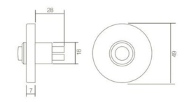 Intersteel Deurbel rond verdekt ø53x10 rvs/mat zwart