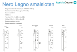 Nero Legno Magneet smalslot - cilinderslot -stalen kozijn