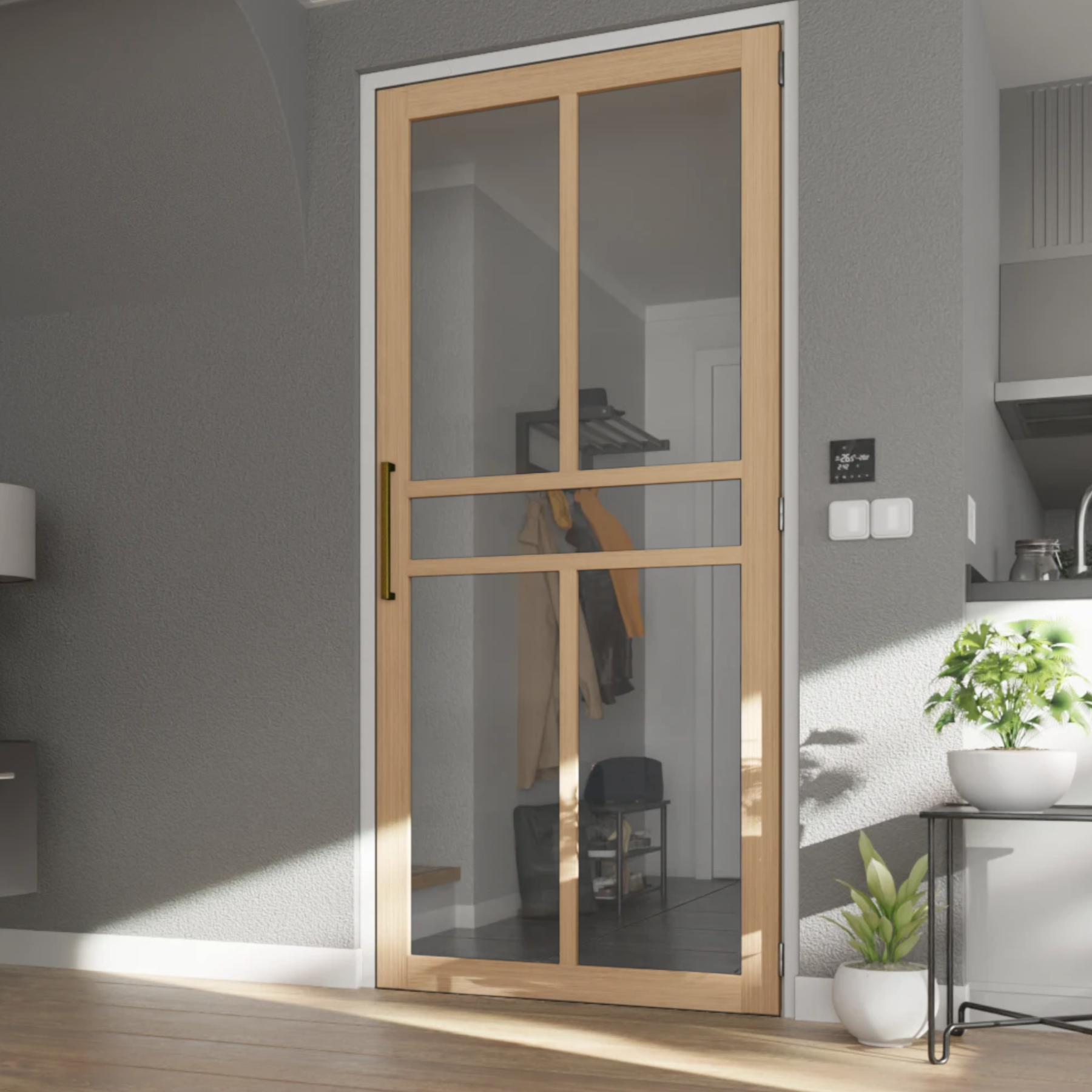 WK 6344 Weekamp Eiken glasdeur afgelakt