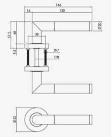 Intersteel Deurkruk Bastian op ronde rozet Ø52 x 10 mm wit