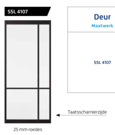 Skantrae SlimSeries Ultra Zwarte Binnendeur SSL 4107 nevelglas