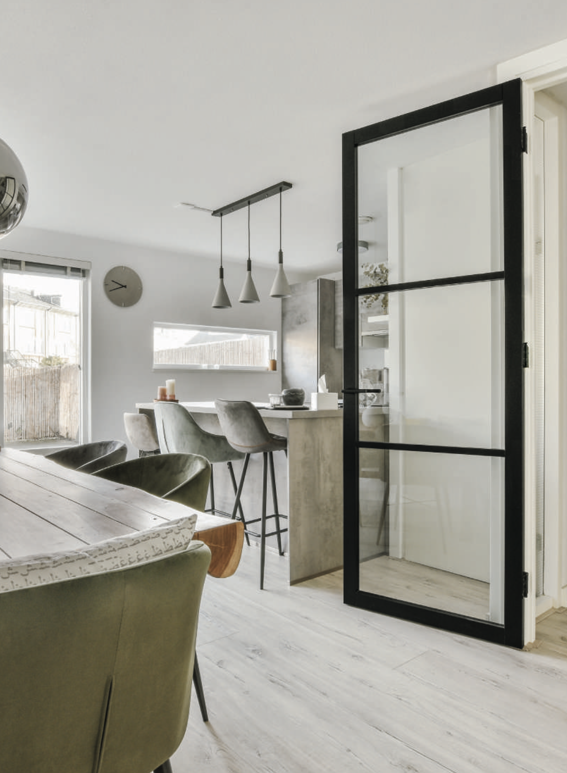 Nero Legno Genova zwarte binnendeur Blank glas
