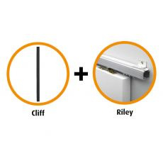 Schuifdeur pakket CanDo Riley schuifsysteem + deurgreep Cliff Zwart - CANHP603