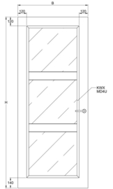 Svedex binnendeur Connect CN05 gezandstraald glas met blanke rand