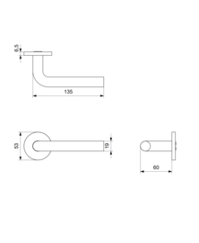 L-model deurkruk RVS geborsteld | Ten Hulscher