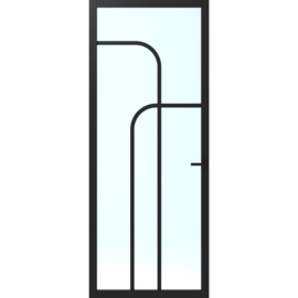 CanDo Elegant Flow Binnendeur Zwart Gegrond ELG2-1C05 | Blank Glas