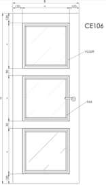 Svedex binnendeur Cameo CE106 Gezandstraald glas met blanke rand