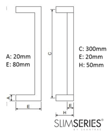 Schuifdeur pakket SlimSeries hang- en sluitwerk 503 - Deurgreep Biloxi RVS