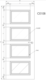 Svedex binnendeur Cameo CE108 Gezandstraald glas met blanke rand