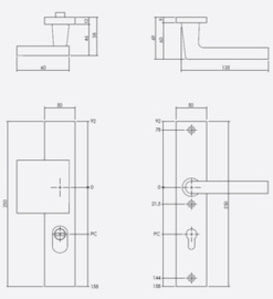 Intersteel Veiligheidsbeslag met kerntrekbeveiliging SKG3 profielcilinder 72 mm rechthoekig voordeurbeslag aluminium zwart