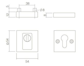 Intersteel Veiligheidsrozet SKG3 met kerntrekbeveiliging mat zwart