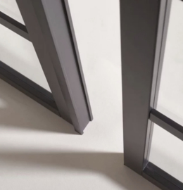 Dubbele staal look deur Nero Legno Genova zwart
