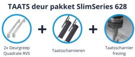 TAATS deur pakket Slimserie ULTRA hang en sluit 628 - Deurgreep Quadrate RVS